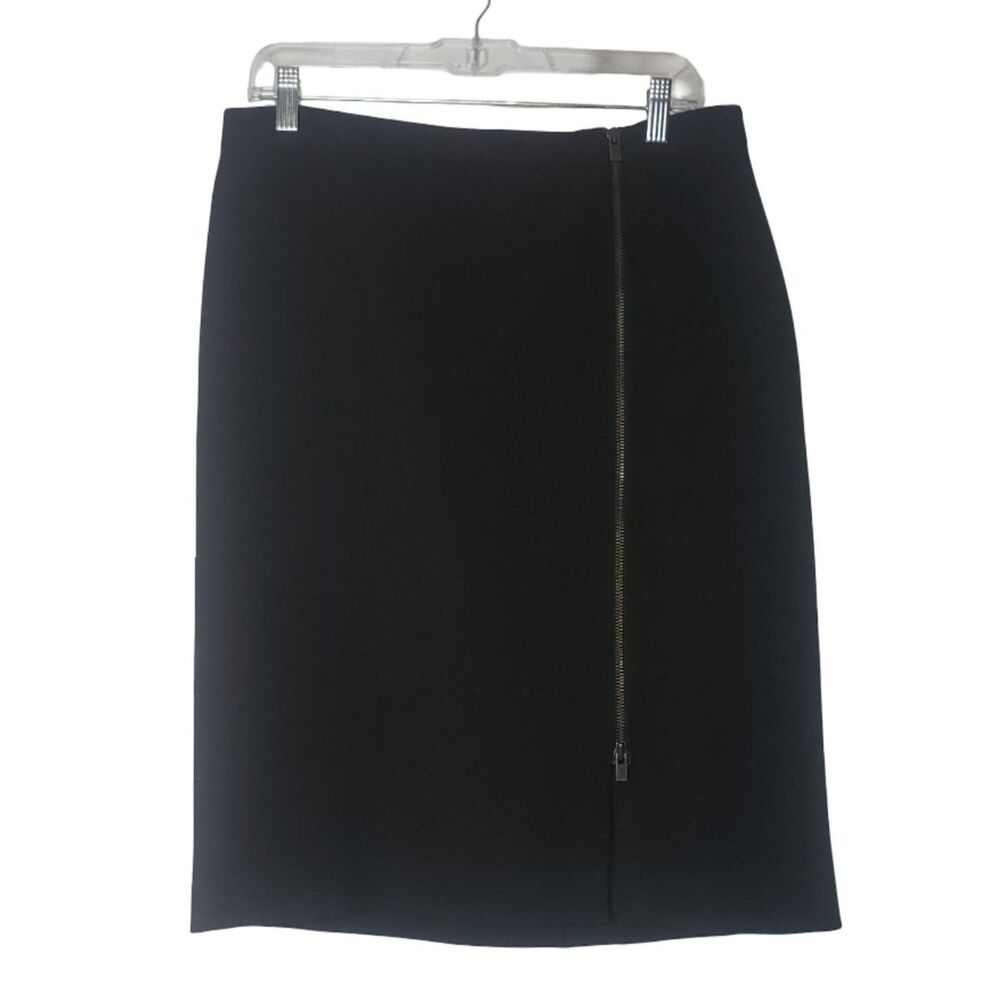 TALBOTS Black Straight Skirt with Full Length Zipper Detail Womens Size 10